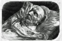 Aleksander Fredro (1793-1876) na łożu śmierci. Źródło: "Tygodnik Ilustrowany", nr 32 z 5 VIII 1876 r., s. 81.