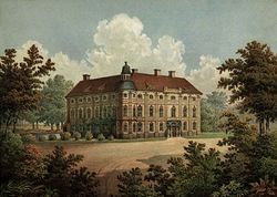Broniszów, pow. nowosolski, pałac Augusta barona von Tschammer und Quaritz.
Wg A. Duncker, Die ländlichen Wohnsitze, Schlösser ...